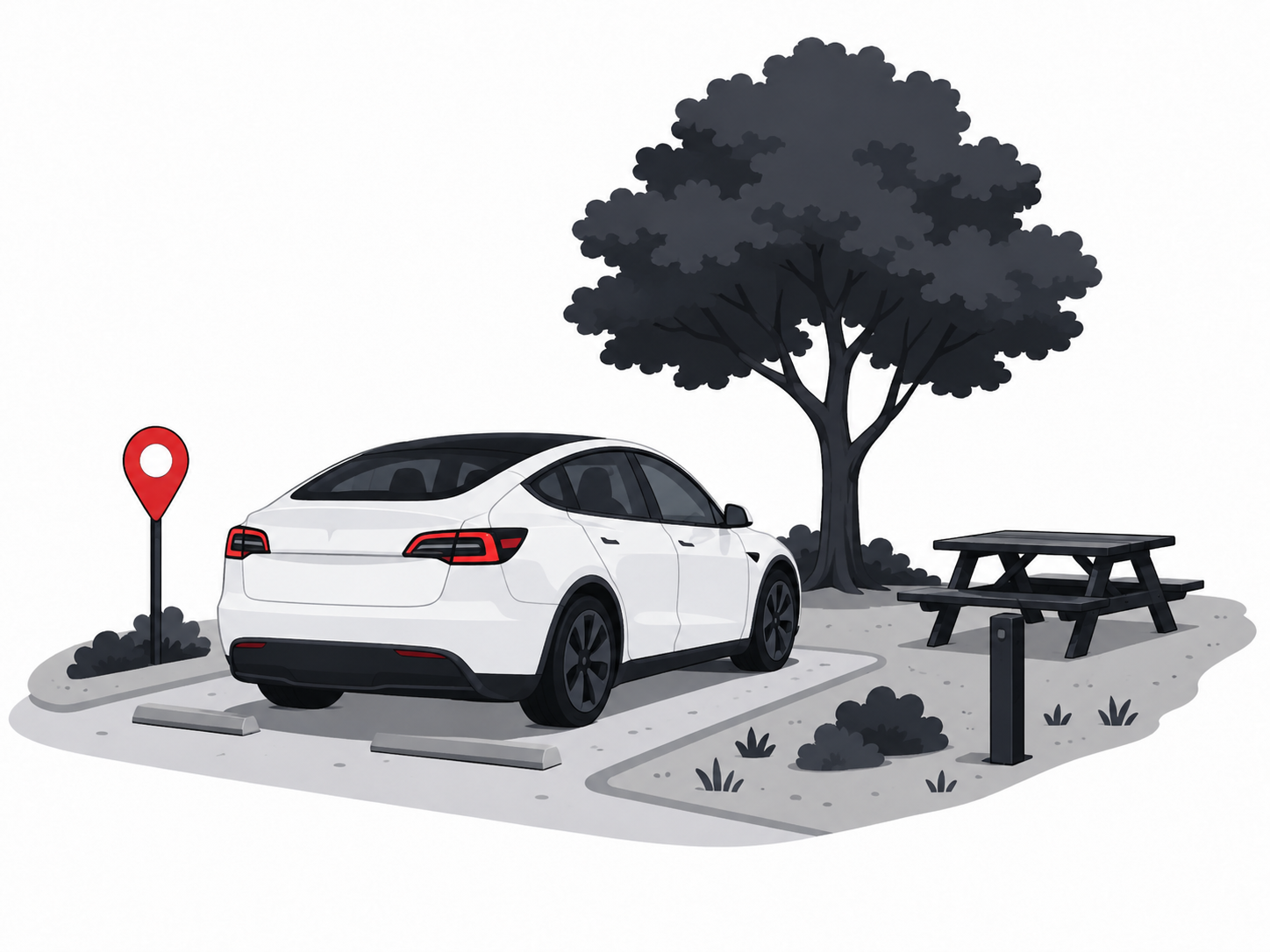 Where to park a Tesla for car camping
